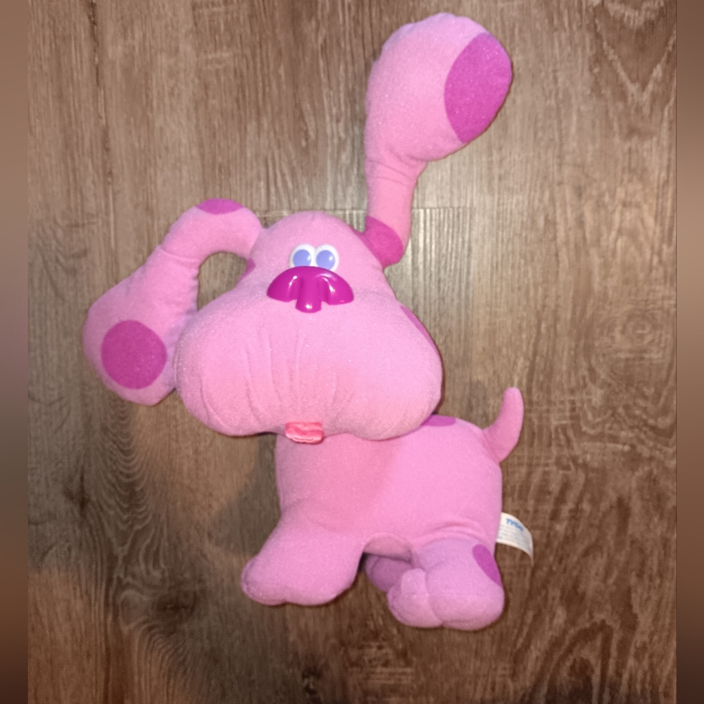 Vintage 1999 TYCO Blues Clues MAGENTA Original Talking Singing Plush Pup Works!